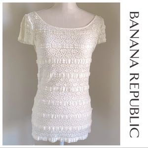 Banana Republic Lace Stretch Top, Small